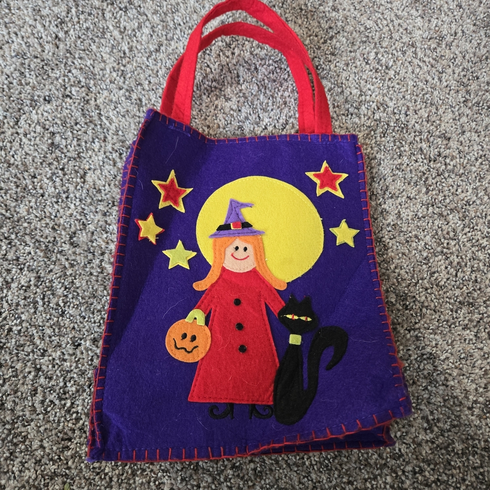 Purple and Red Witch Trick-or-Treat Bag